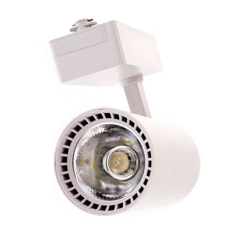 foto del prodotto faretto led cob con binario 30w lampada pista luce naturale fredda calda f30w 9a bianco freddo trade shop traesio