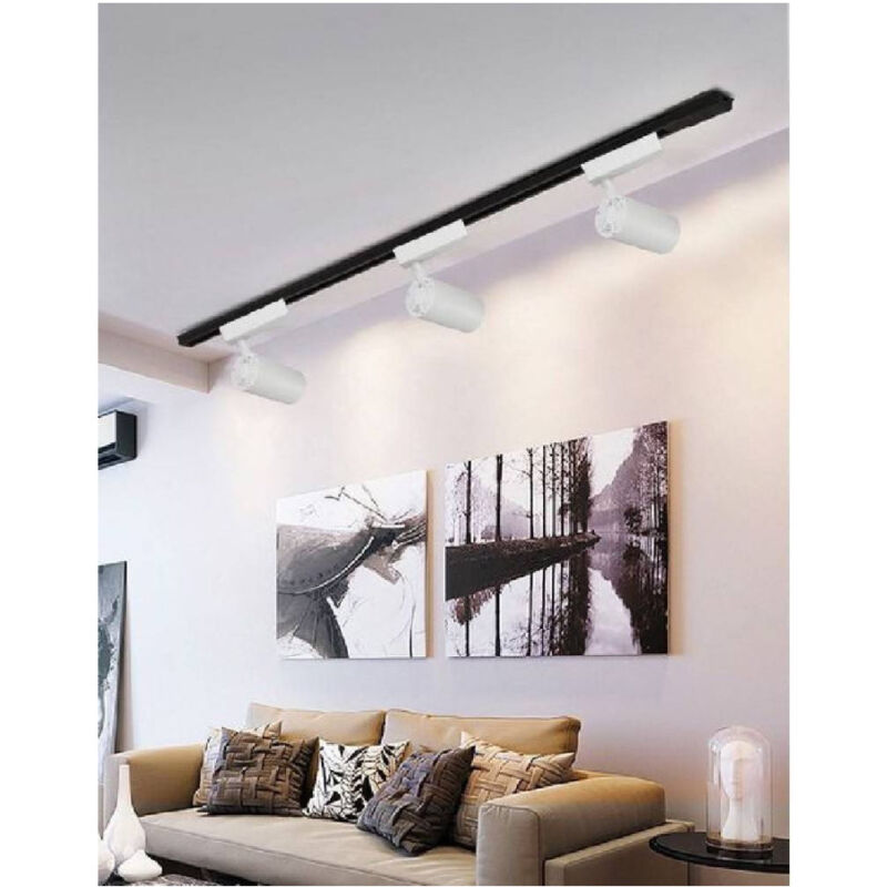 foto del prodotto faretto led cob con binario 30w lampada pista luce naturale fredda calda f30w 9a bianco naturale trade shop traesio