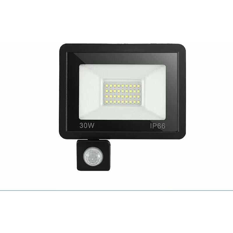 foto del prodotto faretto led da 30 w con sensore di movimento, faretto led da esterno con rilevatore di movimento ip65 impermeabile, faretto led da esterno 6000 k per