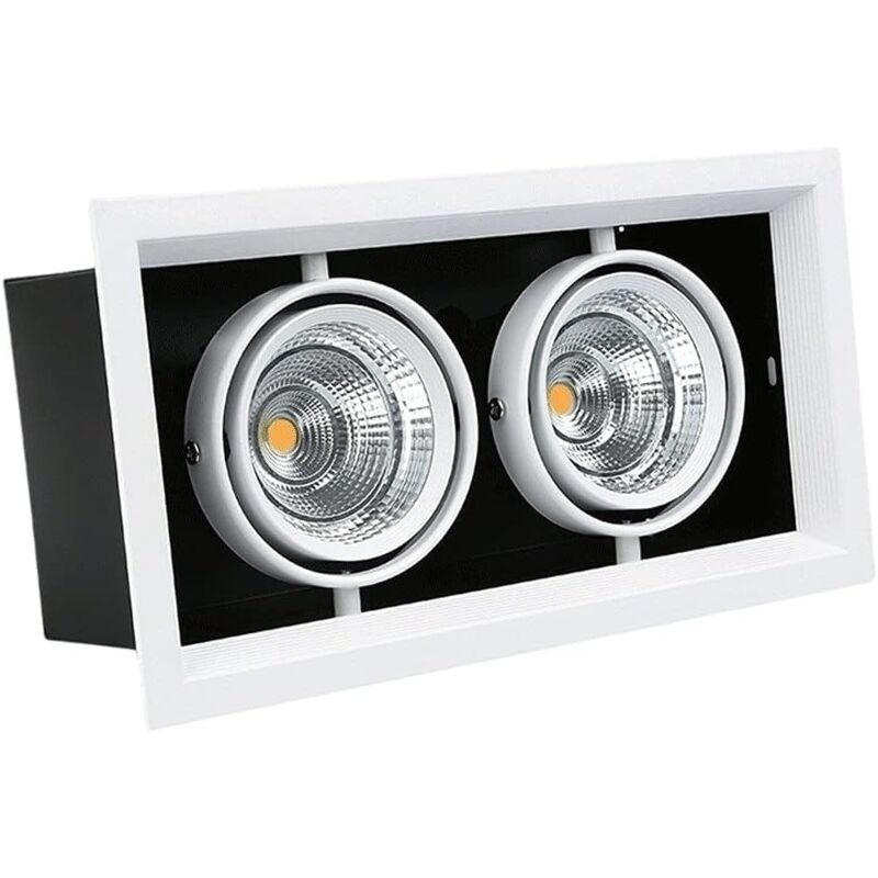 foto del prodotto faretto led da 7 w doppia testa super luminoso faretto metallo in alluminio ignifugo antiriflesso