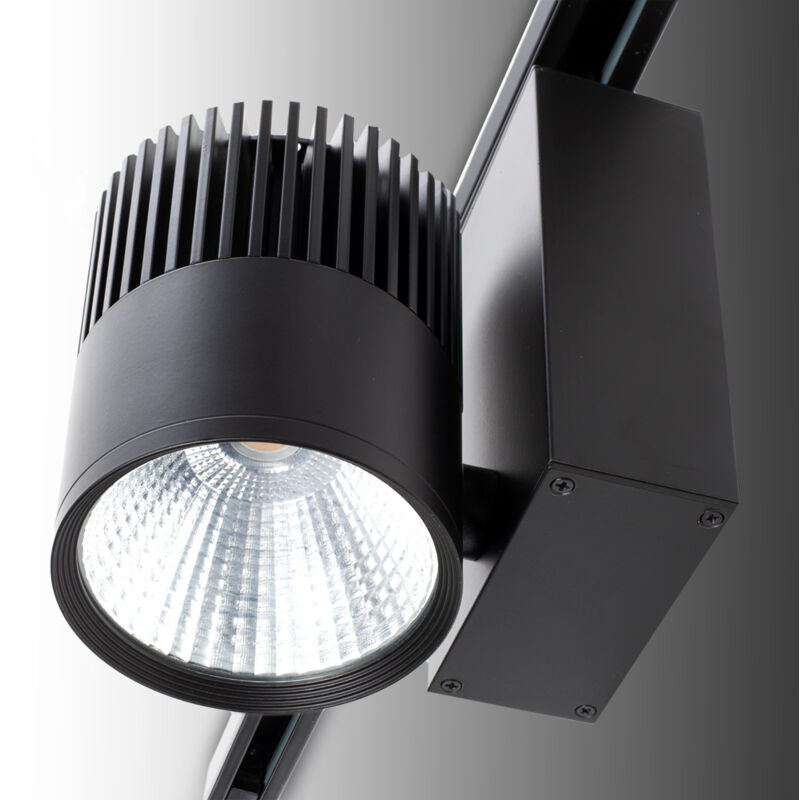 foto del prodotto faretto led da binario 40w 3384lm cri90 2700ºk trifase ugr17 50.000h [jw-tr40w-black-ww]