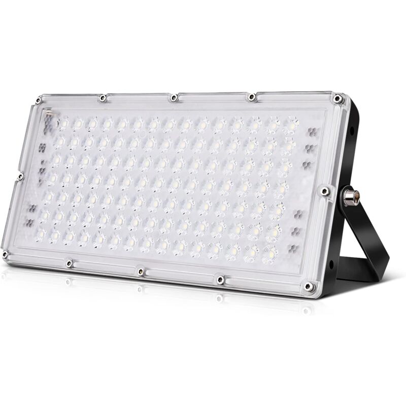 foto del prodotto faretto led da esterno 100w, faretto led da esterno 10000lm, ip67 impermeabile, bianco caldo 2800 3200k, luce ultra sottile, faretto da esterno