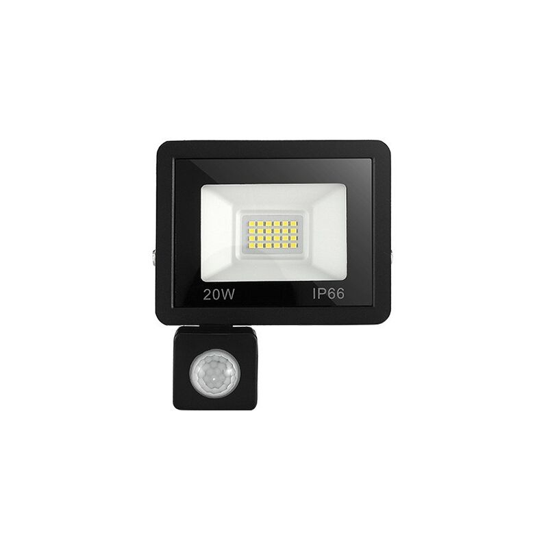 foto del prodotto faretto led da esterno 20w con sensore di movimento 6500k, ip66 con sensore di movimento, lampada di sicurezza, per giardino, patio, prato, feste,