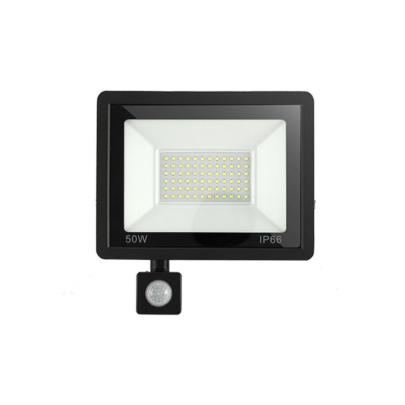 foto del prodotto faretto led da esterno 50w con sensore di movimento 6500k, ip66 con lampada di sicurezza con sensore di movimento, per giardino, patio, prato, feste,