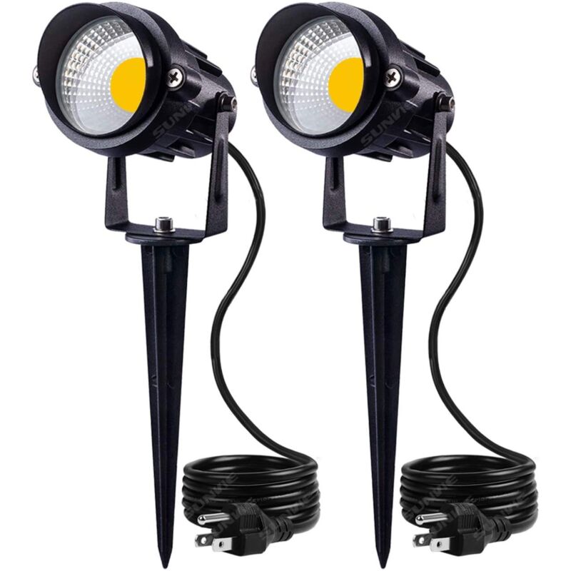 foto del prodotto faretto led da esterno 7w lampada da giardino cob da incasso bianco caldo 2700k per vialetti, vialetti, terrazze