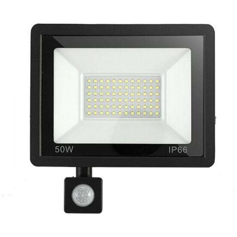 foto del prodotto faretto led da esterno da 50 w con sensore di movimento, 6500 k, ip66 impermeabile, lampada di sicurezza con sensore di movimento per giardino,