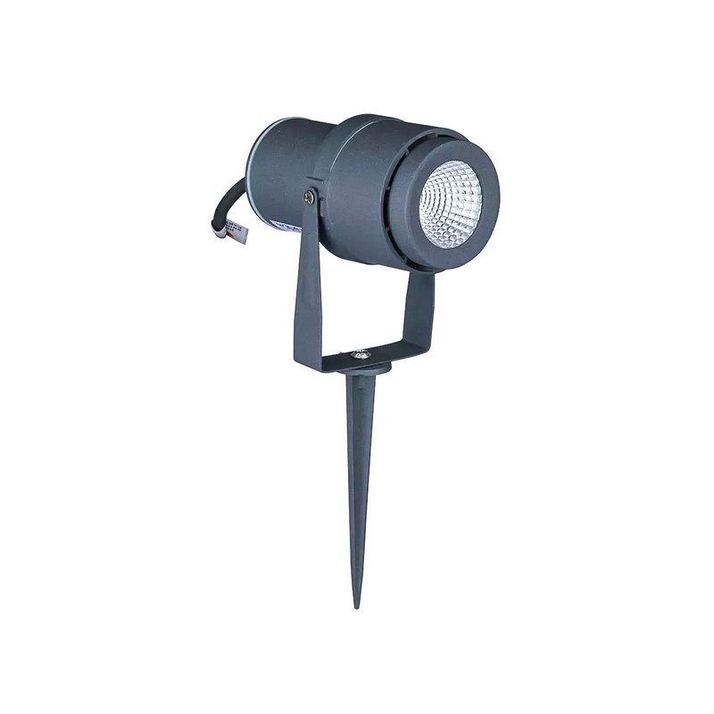 foto del prodotto faretto led da giardino 12w con picchetto colore grigio luce verde ip65 sku 217552