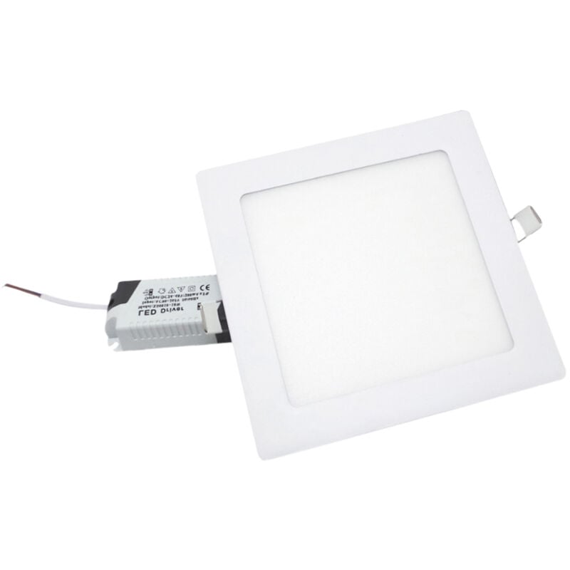foto del prodotto faretto led da incasso 12w quadrato slim bordo bianco lato 168mm f.i.153 160mmluce calda 3000k