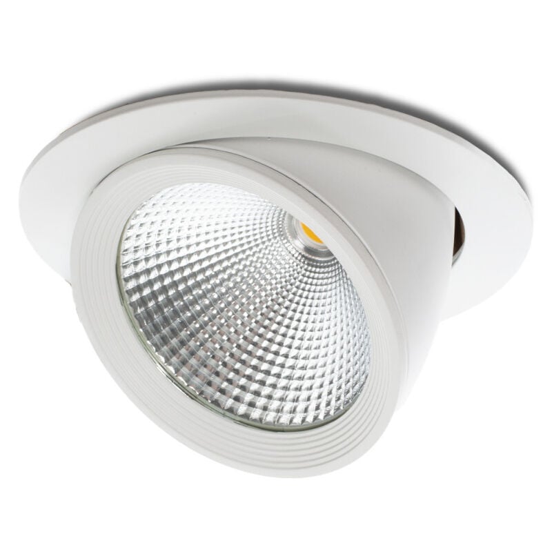 foto del prodotto faretto led da incasso 30w 3000lm 6000 k orientabile ugr17 50.000h jw 30w g cw 