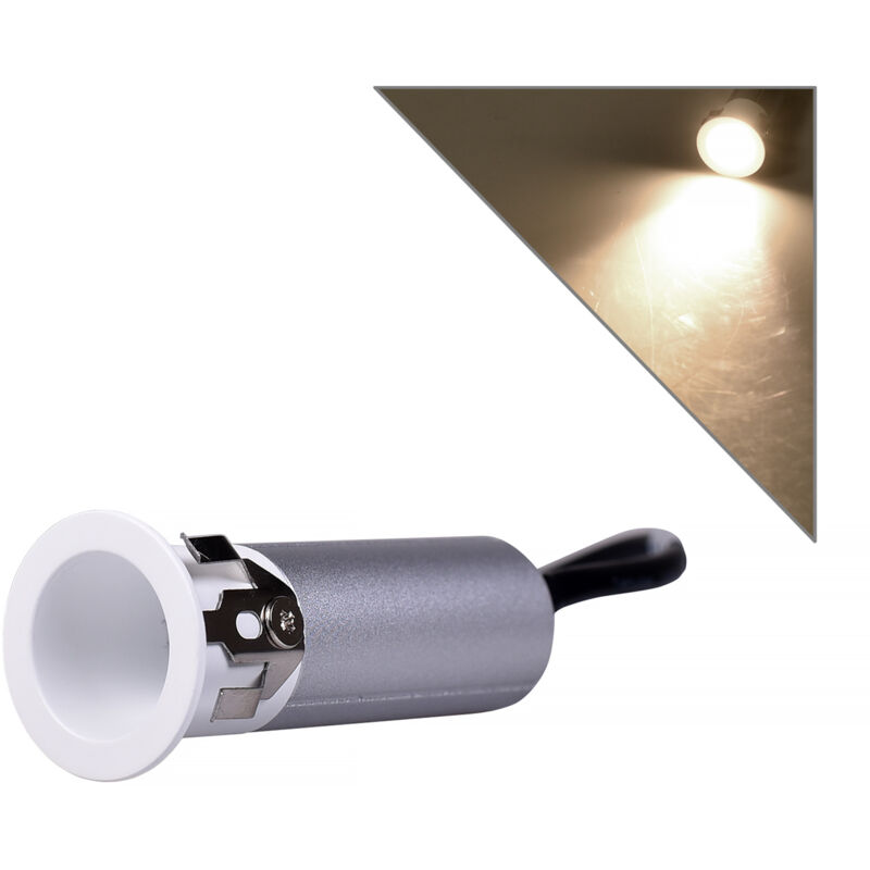 foto del prodotto faretto led da incasso 3w luce naturale 4000k illuminazione a basso consumo design compatto in alluminio bianco e argento