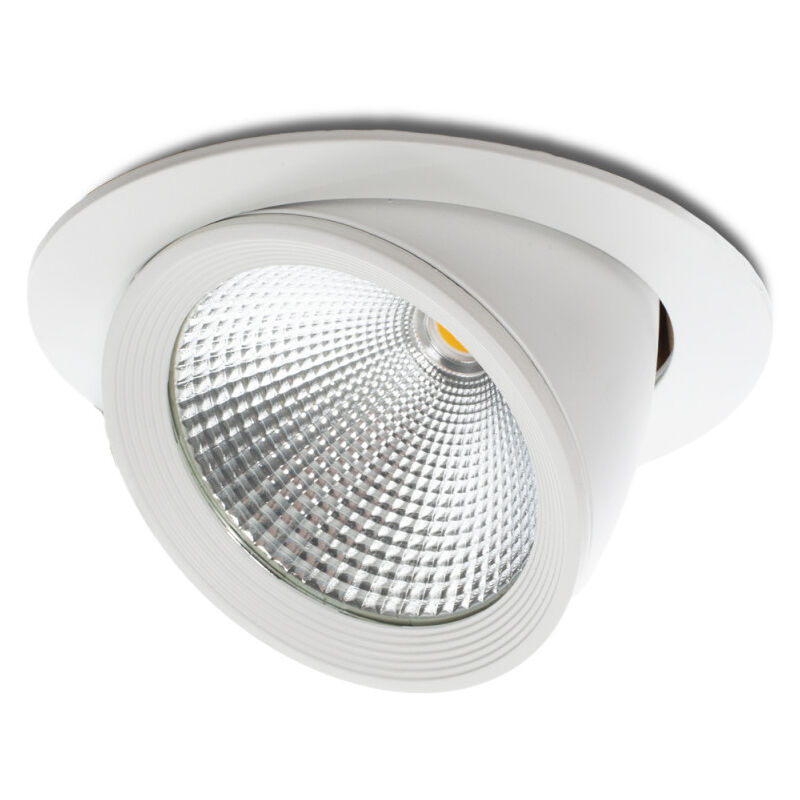 foto del prodotto faretto led da incasso 40w 4000lm 6000 k orientabile ugr17 50.000h jw 40w g cw 