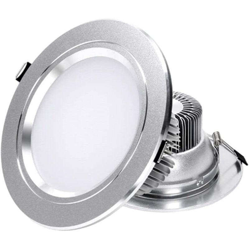 foto del prodotto faretto led da incasso 5w alluminio argentato risparmio energetico antiappannamento antipolvere