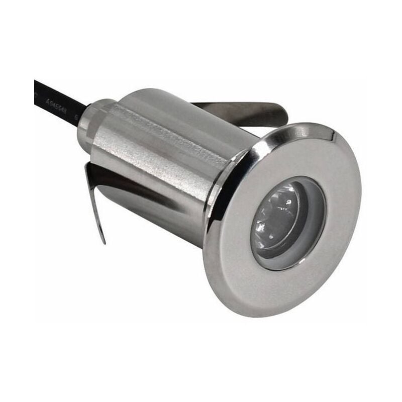 foto del prodotto faretto led da incasso a pavimento 1,5w 12 24v cc ip67 bianco caldo