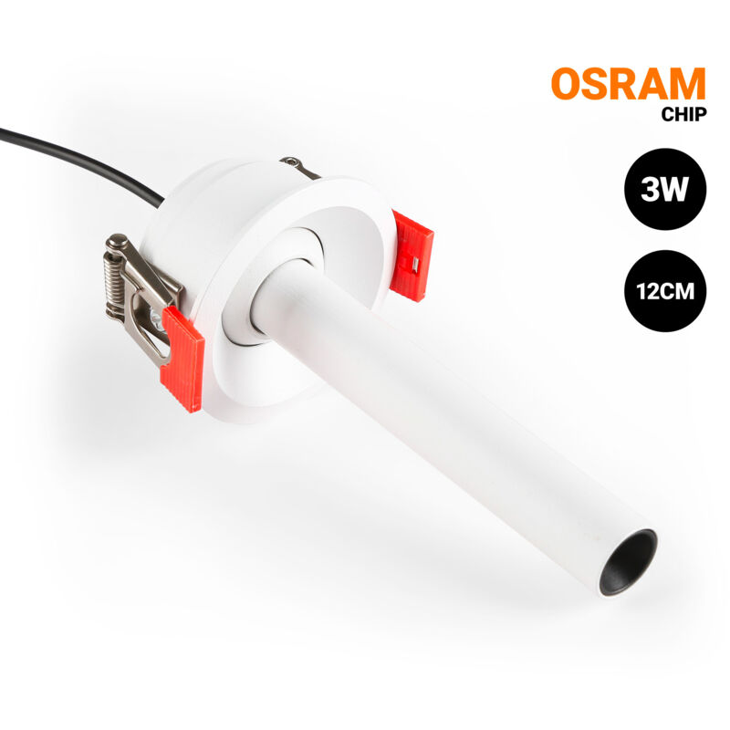 foto del prodotto faretto led da incasso a soffitto 3w estensibile 120mm 