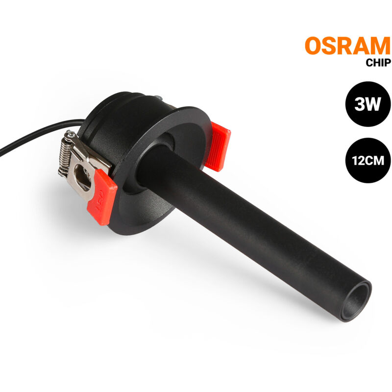 foto del prodotto faretto led da incasso a soffitto 3w estensibile 120mm 