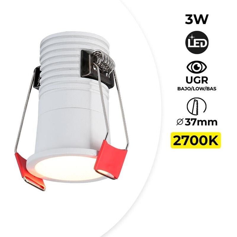 foto del prodotto faretto led da incasso chip cree basso ugr 2700k 3w