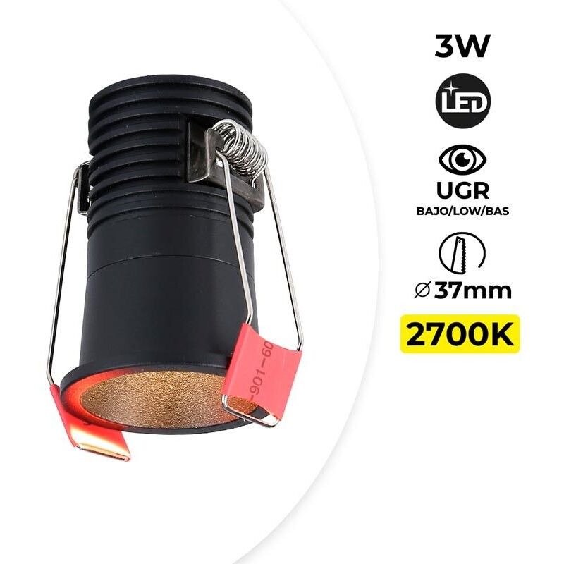 foto del prodotto faretto led da incasso chip cree basso ugr 2700k 3w