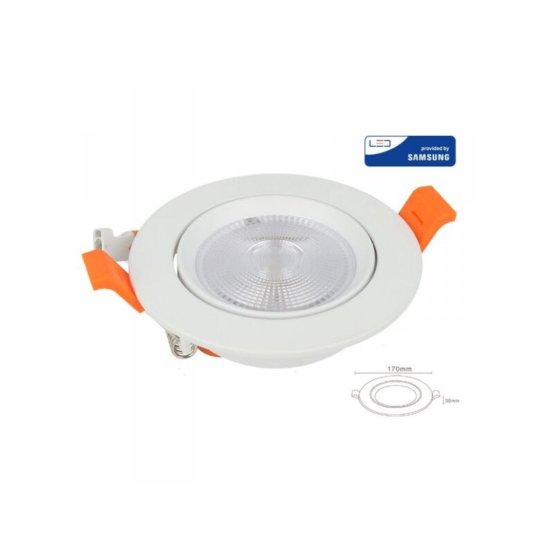 foto del prodotto faretto led da incasso orientabile 20w cob neutro 4000k diametro 170mm foro 145mm chip samsung sku 21843