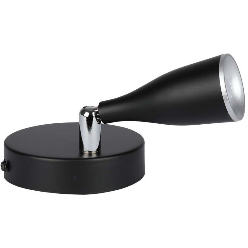 foto del prodotto faretto led da parete 4.5w con testa orientabile colore nero 4000k ip20 218265 v tac