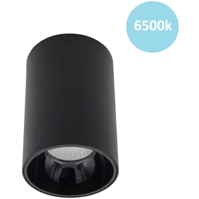 foto del prodotto faretto led da soffitto 20w cilindro nero in alluminio plafoniera lampada moderna luce calda naturale bianca bianco freddo