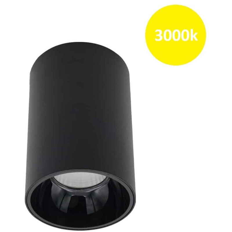 foto del prodotto faretto led da soffitto 20w cilindro nero in alluminio plafoniera lampada moderna luce calda naturale bianca calda