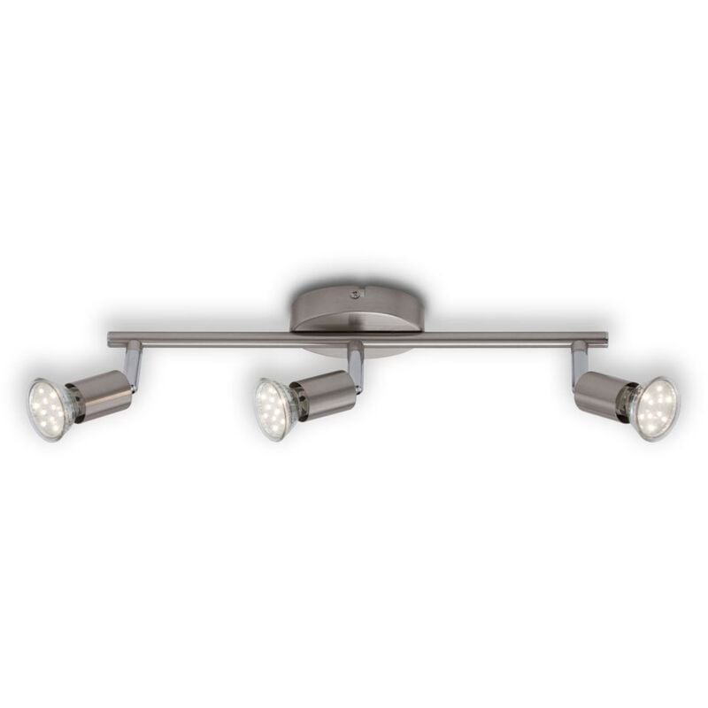foto del prodotto faretto led da soffitto 3xgu10 3000k orientabile 12w nichel opaco briloner