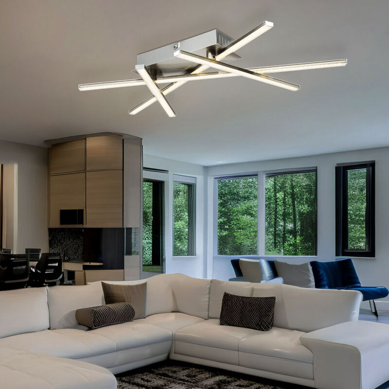 foto del prodotto faretto led da soffitto lampada da soffitto design 4 aste glitter lamina nichel illuminazione soggiorno