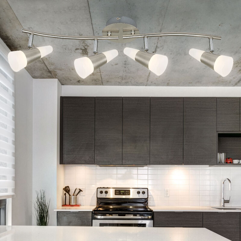 foto del prodotto faretto led da soffitto, lampada da soffitto, plafoniera, faretti mobili, nichel opaco, 20w 1200lm 3000k, l x p x a 62 x 17 x 16cm