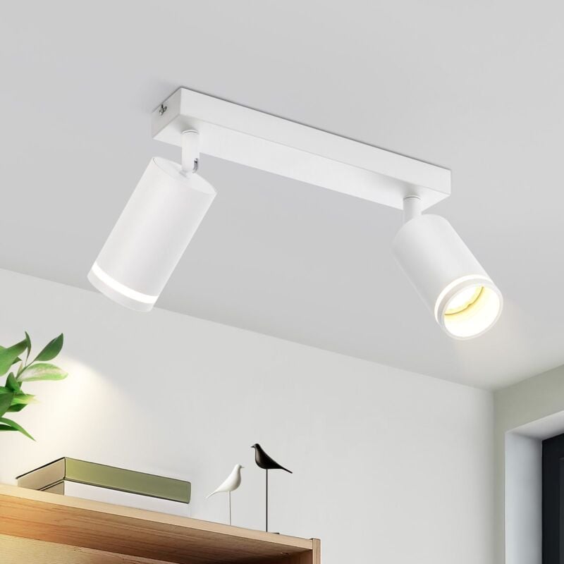 foto del prodotto faretto led da soffitto plafoniera bianca 2 lampade faretto da parete orientabile da soffitto gu10 lampada da ingresso per interni faretti da