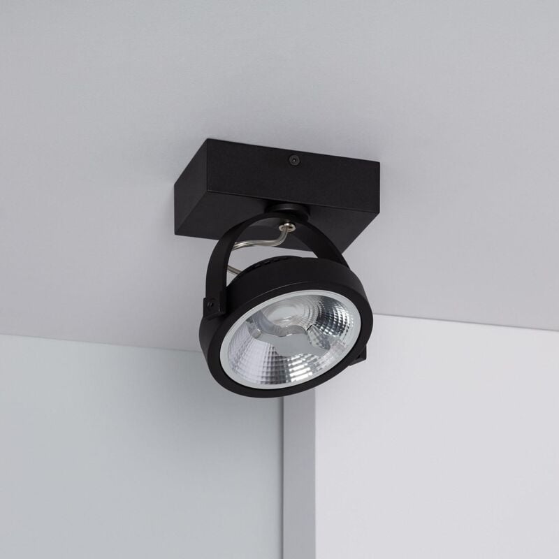 foto del prodotto faretto led da superficie orientabile ar111 15w regolabile nero cree bianco freddo 5500k