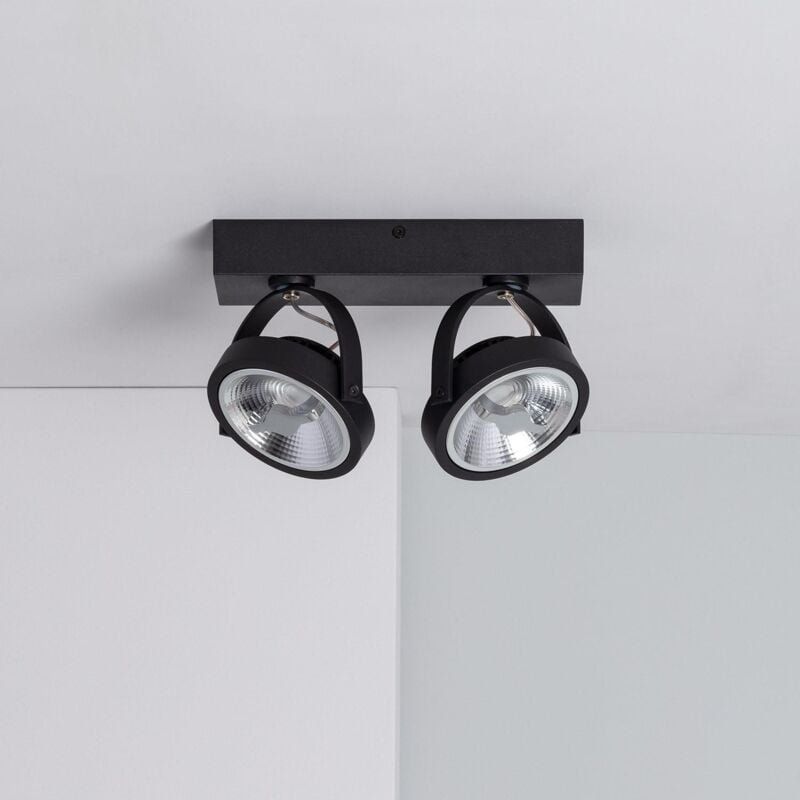 foto del prodotto faretto led da superficie orientabile ar111 30w regolabile nero cree bianco naturale 4000k