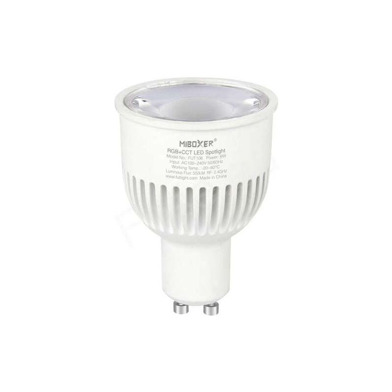 foto del prodotto faretto led dimmerabile 6w gu10 550lm 30 50mm telecomando google assistant alexa rgb cct 2700k 6500k 106 1
