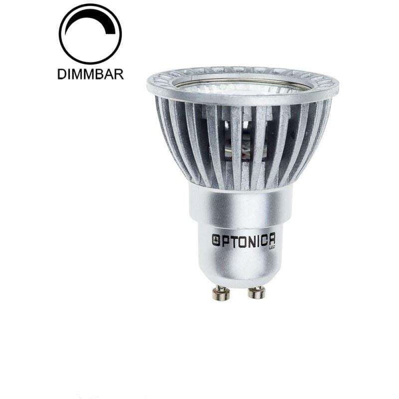 foto del prodotto faretto led dimmerabile gu10 6w equivalenti a 50w bianco caldo 2700k