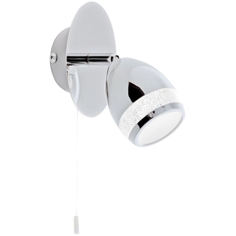 foto del prodotto faretto led faretto da parete lampada da bagno orientabile interruttore a tirante ip44 4w metallo cromo briloner