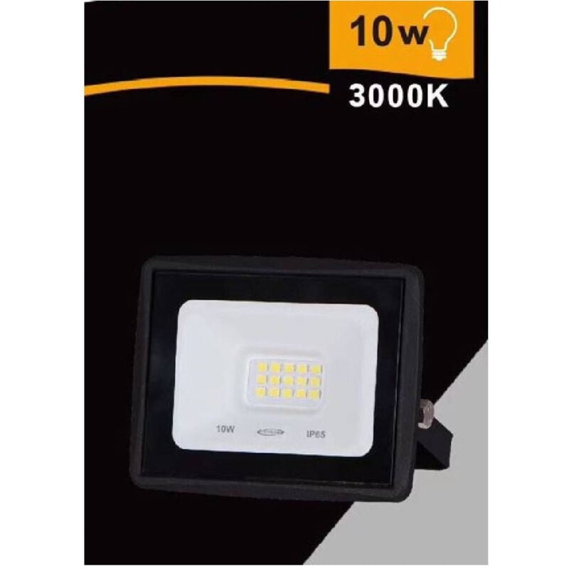 foto del prodotto faretto led faro 10 watt 900 lm ip65 nero luce fredda naturale calda ek02 10w n bianco caldo trade shop traesio