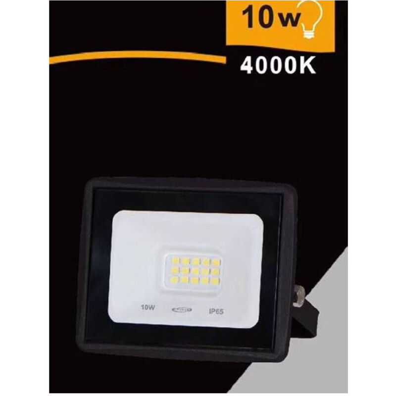 foto del prodotto faretto led faro 10 watt 900 lm ip65 nero luce fredda naturale calda ek02 10w n bianco naturale trade shop traesio