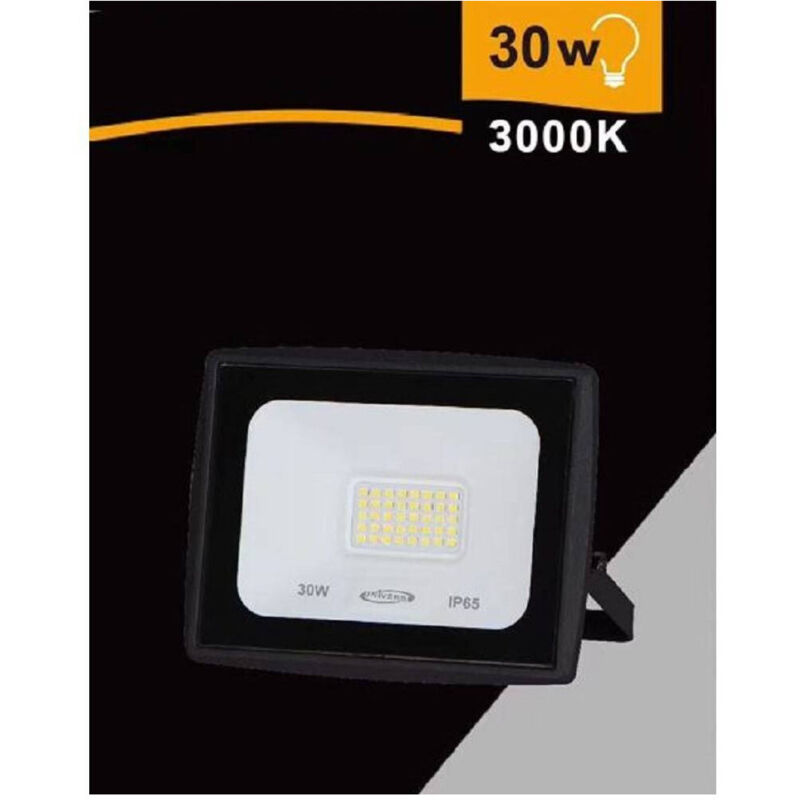 foto del prodotto faretto led faro 30 watt 2700lm ip65 nero luce calda fredda naturale ek02 30w n bianco caldo trade shop traesio