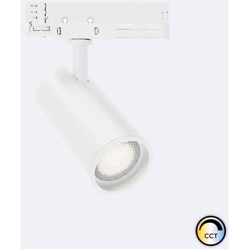 foto del prodotto faretto led fasano bianco 20w anti-abbagliamento regolabile cct per binario trifase (2700k - 3200k - 4000k) selezionabile