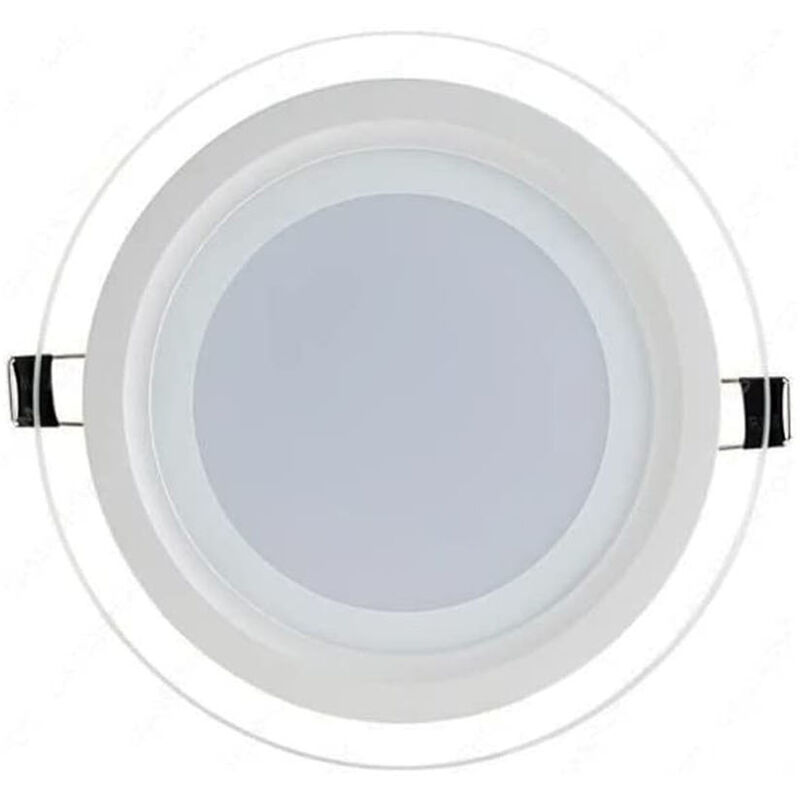 foto del prodotto faretto led incasso 6w luce fredda cornice rotonda bianca 5dm vetro fm 20053