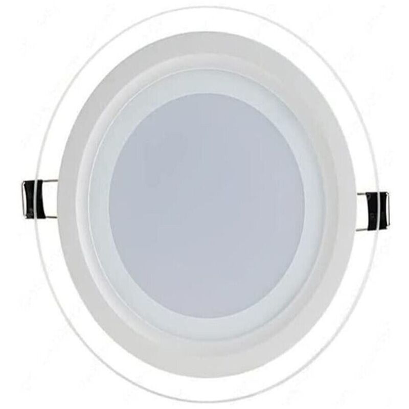 foto del prodotto faretto led incasso 6w luce fredda cornice rotonda bianca 5dm vetro fm 20053