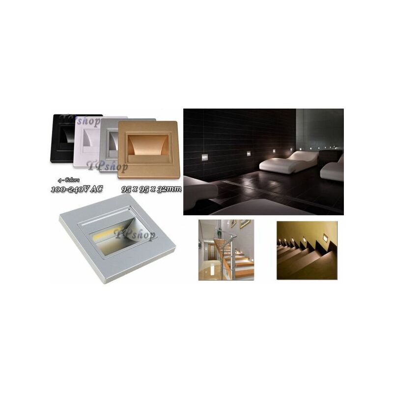 foto del prodotto faretto led incasso muro segnapasso segnapassi corridoio stanze sale scale 1,5w bronzo