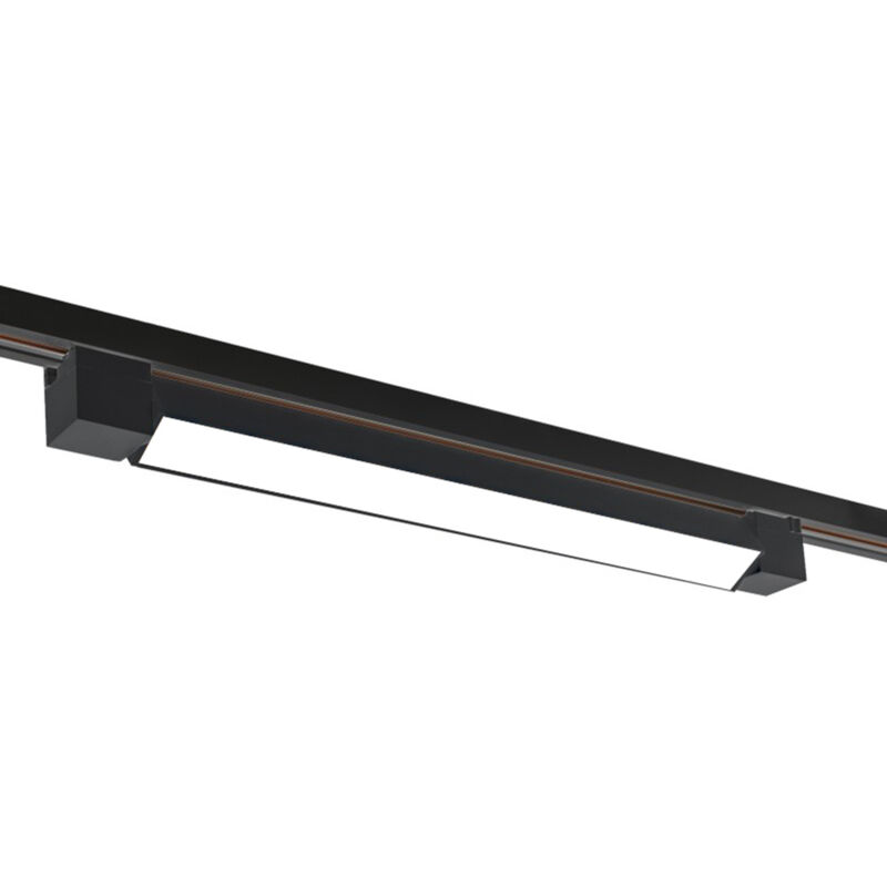 foto del prodotto faretto led lineare per binario track monofase barra 20 watt faro bianco o nero orientabile per cucina open space cct fredda 6500k calda 3000k