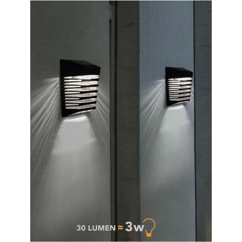 foto del prodotto faretto led luce bianca pannello solare ricaricabile sensore crepuscolare 3 w