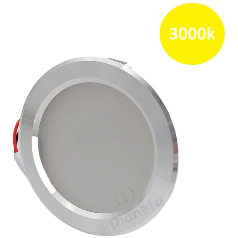 foto del prodotto faretto led luce cappa cucina 3w 220v da incasso argento alluminio slim per mobili luce calda