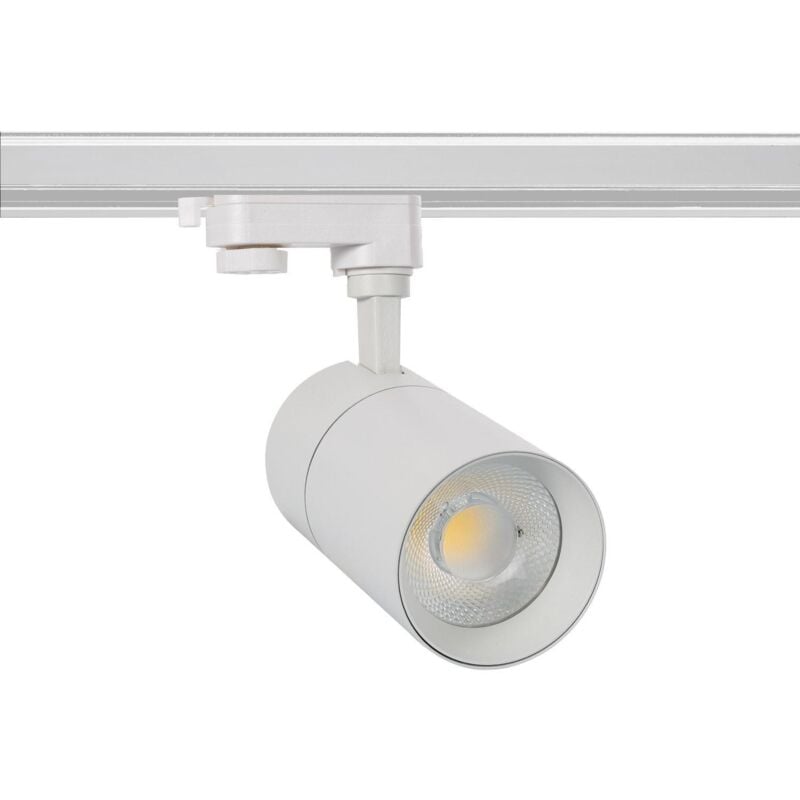 foto del prodotto faretto led new mallet bianco 30w regolabile no flicker per binario trifase ugr 15 bianco caldo 3000k