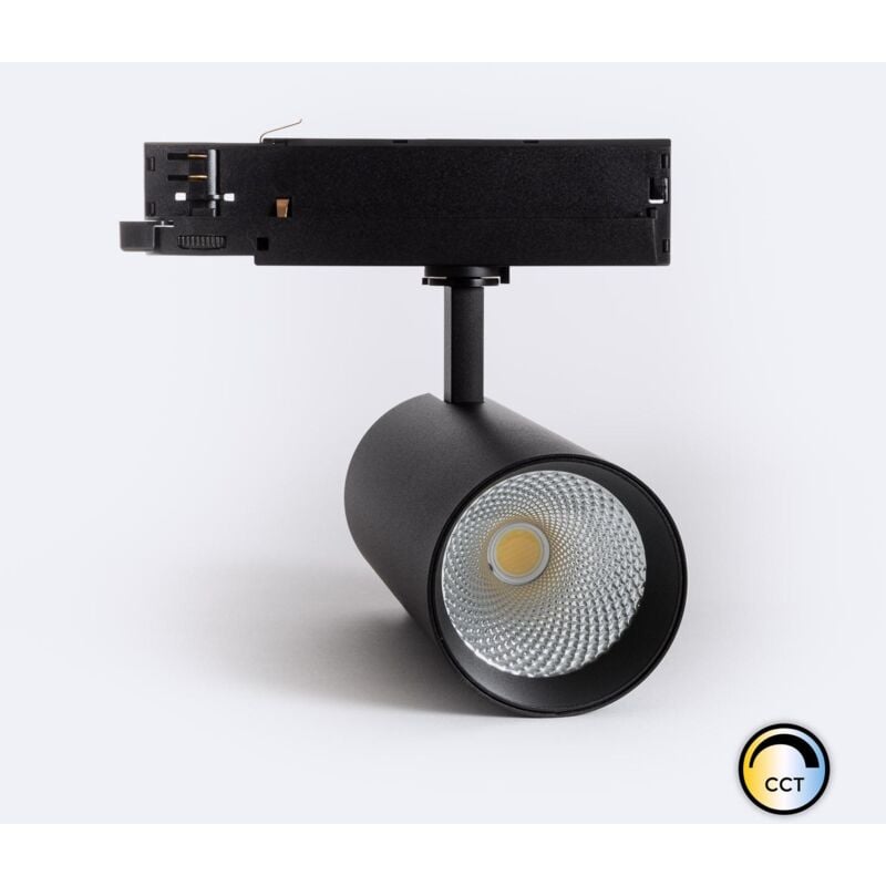 foto del prodotto faretto led per binario trifase 40w carlo selezionabile cct no flicker nero selezionabile 4000k 5000k 6000k 