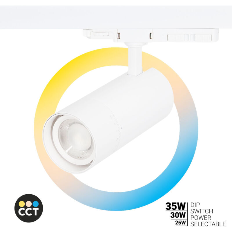 foto del prodotto faretto led per binario trifase - potenza regolabile + zoom