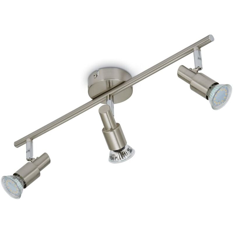 foto del prodotto faretto led per soffitto orientabile e inclinabile 3xgu10 9w nichel opaco brilo ner
