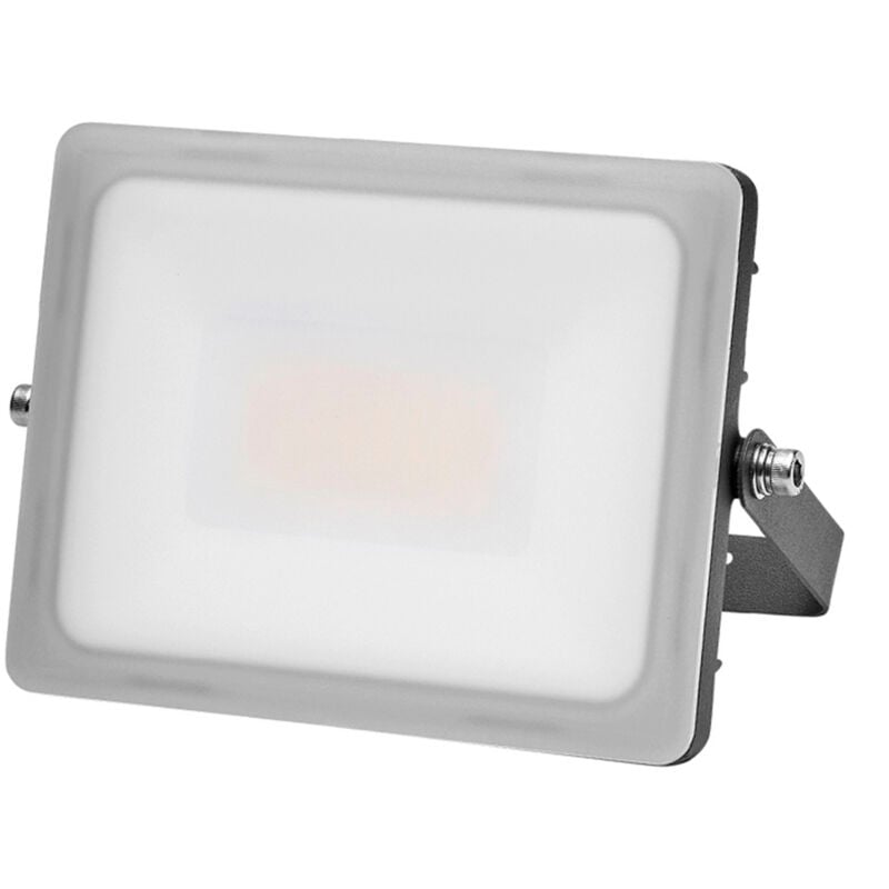 foto del prodotto faretto led piatto da 20 watt di potenza. 1600 lumen. luce bianca 4000 k. protezione ip65. corpo in alluminio. proiettore per esterni/interni.
