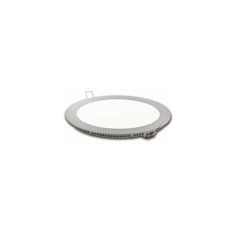 foto del prodotto faretto led piatto tondo argento matel 18w neutro